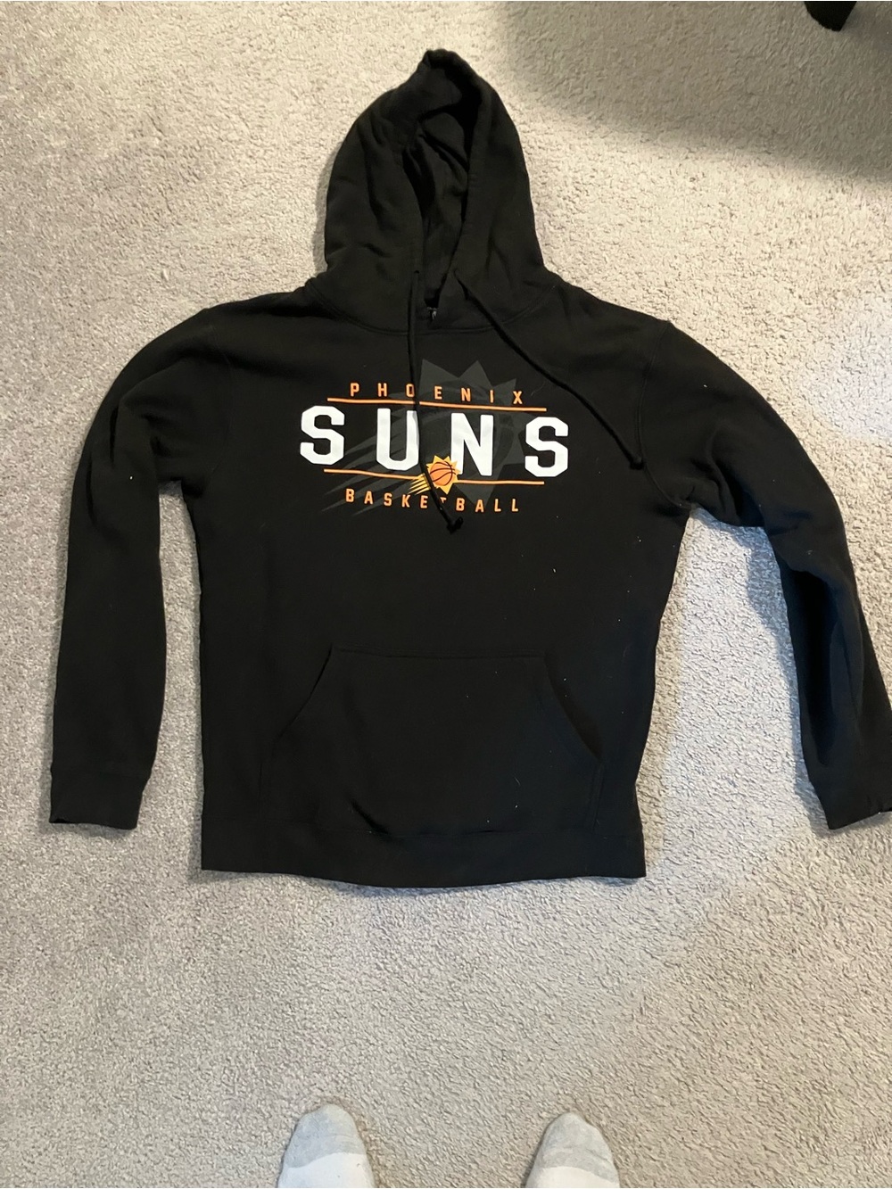 Phoenix Suns Black Pullover Hoodie with Orange & White Team Logo